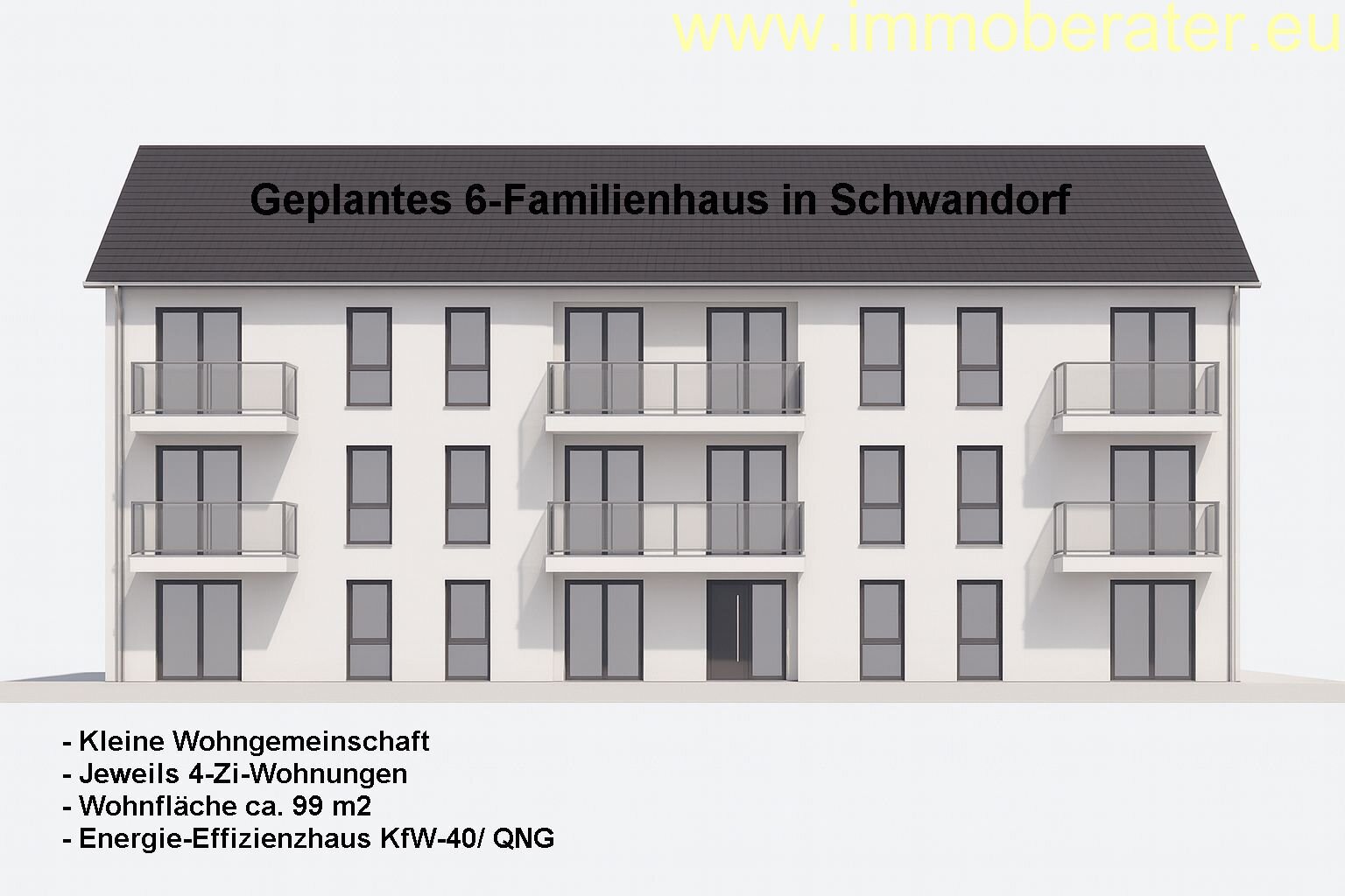 Schwandorf: Projektierte 4-Zi-Whg / WFL ca. 99 m2 / beste Bauqualität-KfW 40 QNG Qualität / jetzt clever kaufen u. erst bei Fertigstellung bezahlen!        